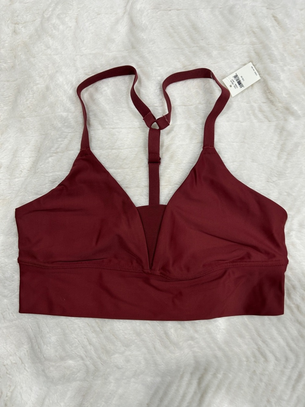 aerie Burgundy V-Neck Adjustable Racerback Bralette